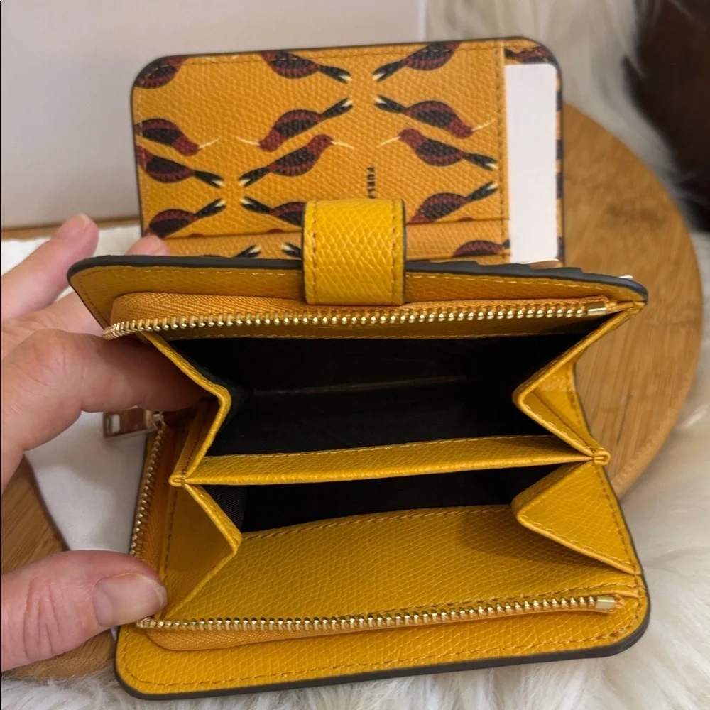 Furla | Babylon Saffiano Leather Compact Trifold Zip Around Flap Snap Wallet NIB